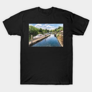 Moored Boats at Ray Mill Island T-Shirt